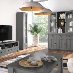 Garnero Arredamenti Mobile Tv In Legno|Mobile Tv Basso-Mobile porta TV 158x49h cm 3 cassetti Provenza Grigio