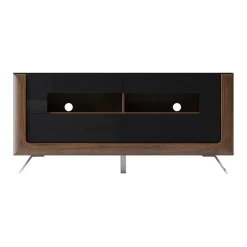 Garnero Arredamenti Mobile Tv Basso-Mobile porta TV 160x74h cm 2 cassetti noce nero lucido Jumbo Nero Lucido - Noce
