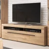 Garnero Arredamenti Mobile Tv In Legno|Mobile Tv Basso-Mobile porta TV 160x52h cm 1 cassetto rovere nero Maiorca