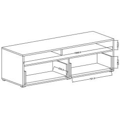 Garnero Arredamenti Mobile Tv In Legno|Mobile Tv Basso-Mobile porta TV 160x52h cm 1 cassetto rovere nero Maiorca