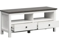Garnero Arredamenti Mobili Tv Moderni|Mobile Tv Moderno-Mobile porta TV 137x59h cm 2 cassetti arte povera bianco frassinato frassinato grafite Holga Bianco Frassinato - Grafite