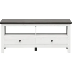 Garnero Arredamenti Mobili Tv Moderni|Mobile Tv Moderno-Mobile porta TV 137x59h cm 2 cassetti arte povera bianco frassinato frassinato grafite Holga Bianco Frassinato - Grafite