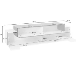 Garnero Arredamenti Mobile Tv Basso|Mobili Tv Moderni-Mobile porta TV 200x52h cm antracite rovere Milos Gihome® Antracite - Rovere Rustico