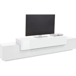 Garnero Arredamenti Mobile Tv Basso|Mobili Tv Moderni-Mobile porta TV 240x52h cm Milos Gihome® Bianco Lucido