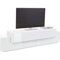 Garnero Arredamenti Mobile Tv Basso|Mobili Tv Moderni-Mobile porta TV 200x52h cm Milos Gihome® Bianco Lucido