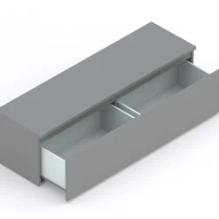 Garnero Arredamenti Mobile Tv Basso|Mobili Tv Moderni-Mobile porta TV 138x40h cm con cassettone Sunset Grigio scuro