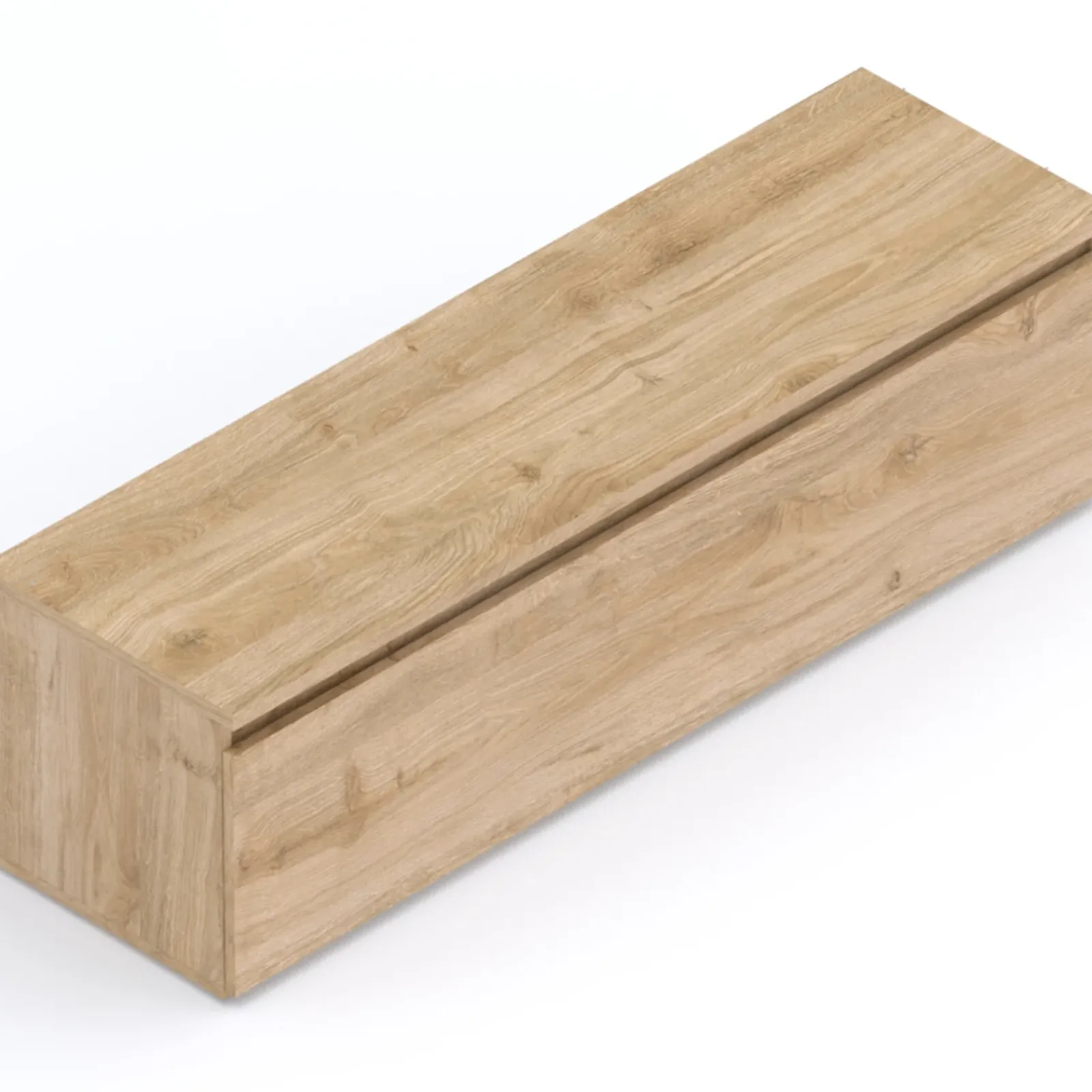 Garnero Arredamenti Mobile Tv In Legno|Mobile Tv Basso-Mobile porta TV 138x40h cm con cassettone chiaro Sunset Rovere