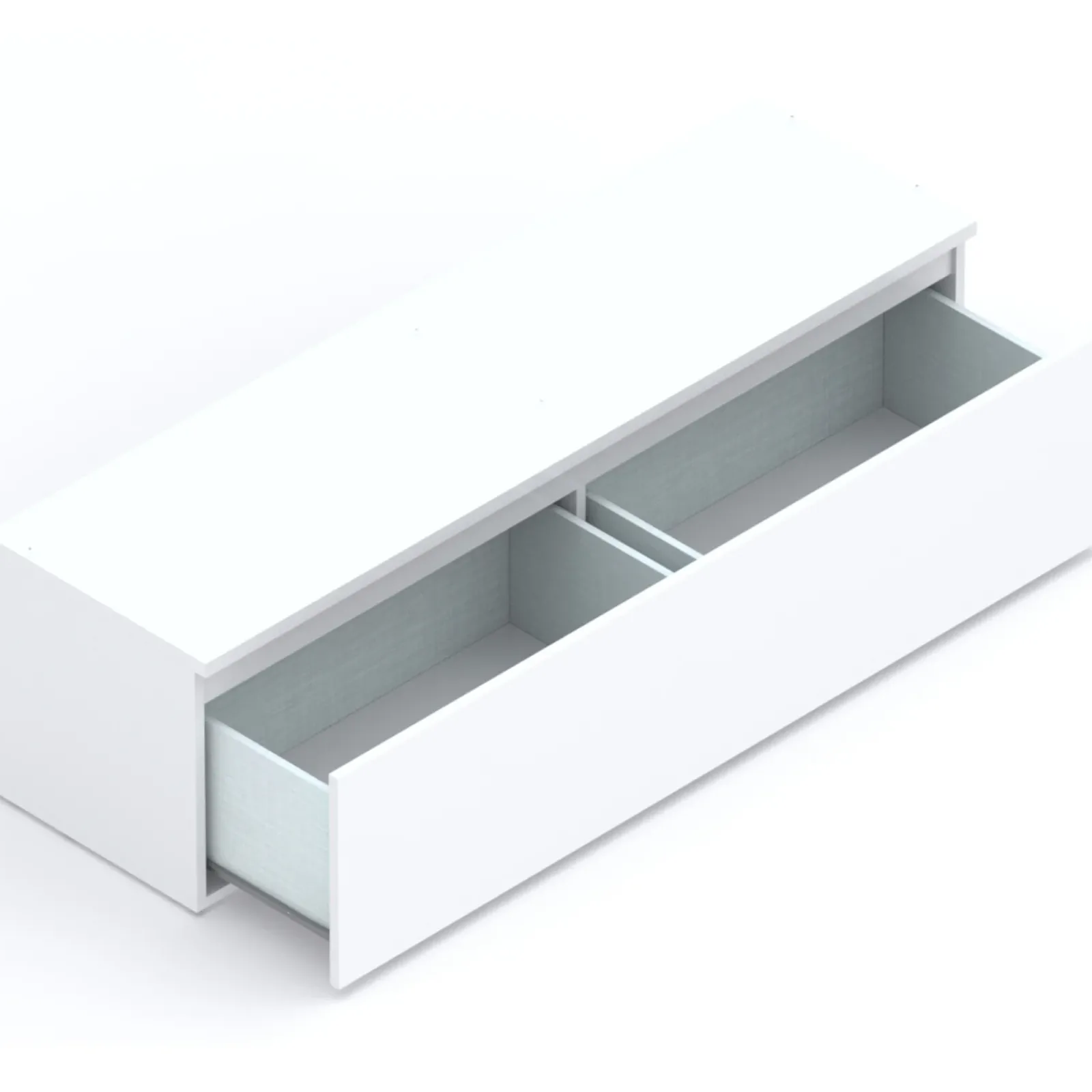 Garnero Arredamenti Mobile Tv In Legno|Mobile Tv Basso-Mobile porta TV 138x40h cm con cassettone Sunset Bianco Lucido