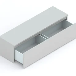 Garnero Arredamenti Mobile Tv In Legno|Mobile Tv Basso-Mobile porta TV 138x40h cm con cassettone Sunset Grigio chiaro