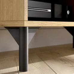 Garnero Arredamenti Mobile Tv In Legno|Mobile Tv Basso-Mobile porta TV 164x49h cm legno rovere grafite German