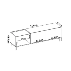 Garnero Arredamenti Mobile Tv In Legno|Mobile Tv Basso-Mobile porta TV 164x49h cm legno rovere grafite German