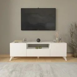 Garnero Arredamenti Mobili Tv Moderni|Mobile Tv Moderno-Mobile porta TV 140x46h cm moderno bianco Baffin Bianco Opaco