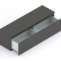 Garnero Arredamenti Mobile Tv Basso|Mobili Tv Moderni-Mobile porta TV 138x40h cm moderno soggiorno con cassettone ossido nero Elion