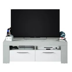 Garnero Arredamenti Mobile Tv Basso|Mobili Tv Moderni-Mobile porta TV 120x40h cm moderno bianco cemento Zante