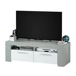 Garnero Arredamenti Mobile Tv Basso|Mobili Tv Moderni-Mobile porta TV 120x40h cm moderno bianco cemento Zante