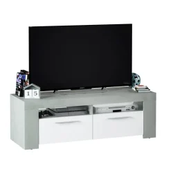 Garnero Arredamenti Mobile Tv Basso|Mobili Tv Moderni-Mobile porta TV 120x40h cm moderno bianco cemento Zante