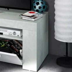 Garnero Arredamenti Mobile Tv Basso|Mobili Tv Moderni-Mobile porta TV 120x40h cm moderno bianco cemento Zante