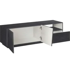 Garnero Arredamenti Mobile Tv Basso|Mobili Tv Moderni-Mobile porta TV 150x46h cm moderno Candia Gihome® Ossido