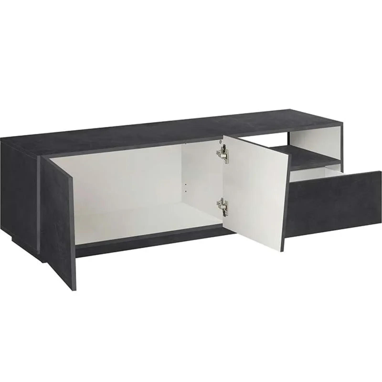 Garnero Arredamenti Mobile Tv Basso|Mobili Tv Moderni-Mobile porta TV 150x46h cm moderno Candia Gihome® Ossido