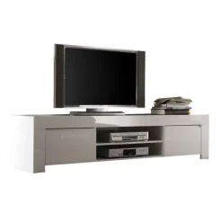 Garnero Arredamenti Mobile Tv Basso|Mobili Tv Moderni-Mobile porta TV 190x50h cm moderno laccato bianco lucido Essential