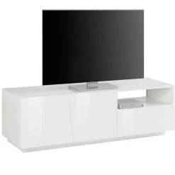 Garnero Arredamenti Mobile Tv Basso|Mobili Tv Moderni-Mobile porta TV 150x46h cm moderno Candia Gihome® Bianco Lucido