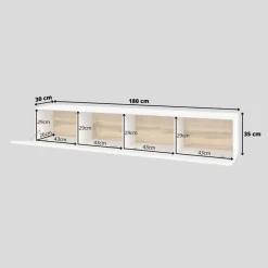 Garnero Arredamenti Mobile Tv Basso|Mobili Tv Moderni-Mobile porta TV 180x35h cm moderno bianco Fusion Bianco Opaco