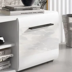 Garnero Arredamenti Mobile Tv Basso|Mobili Tv Moderni-Mobile porta TV 160x40h cm moderno soggiorno bianco lucido Cold