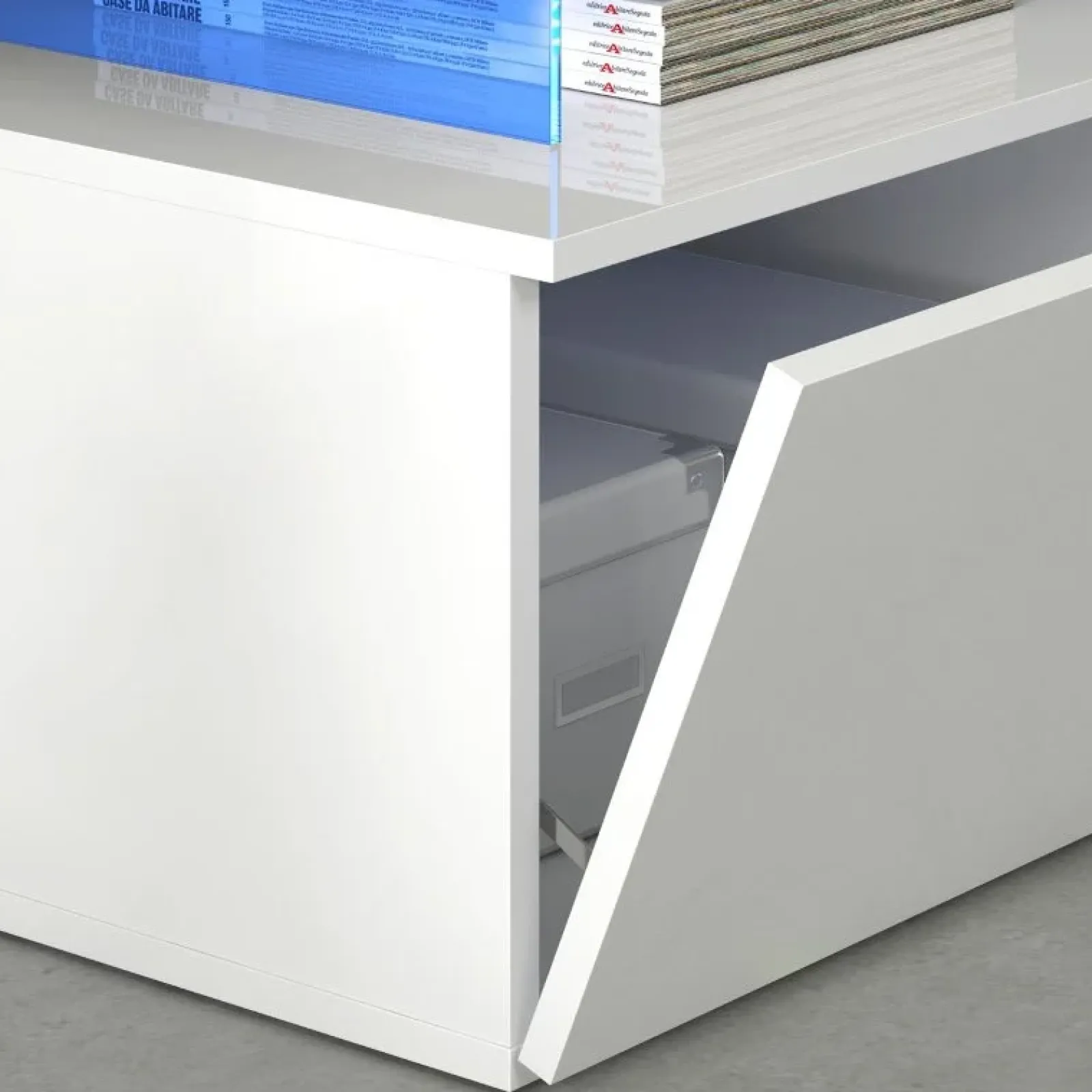 Garnero Arredamenti Mobile Tv Basso|Mobili Tv Moderni-Mobile porta TV 150x43h cm moderno bianco lucido Lumina