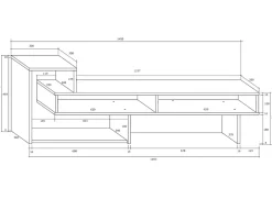 Garnero Arredamenti Mobile Tv Basso|Mobili Tv Moderni-Mobile porta TV 146x49h cm moderno chiaro Helen Rovere
