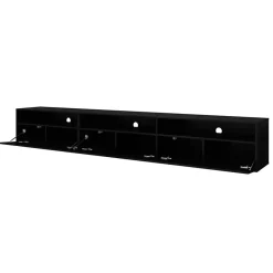 Garnero Arredamenti Mobile Tv Basso|Mobile Tv Sospeso-Mobile porta TV 270x42h cm moderno nero Emotion Gihome® Nero Lucido