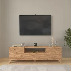 Garnero Arredamenti Mobili Tv Moderni|Mobile Tv Moderno-Mobile porta TV 140x46h cm moderno rovere Baffin Rovere Rustico