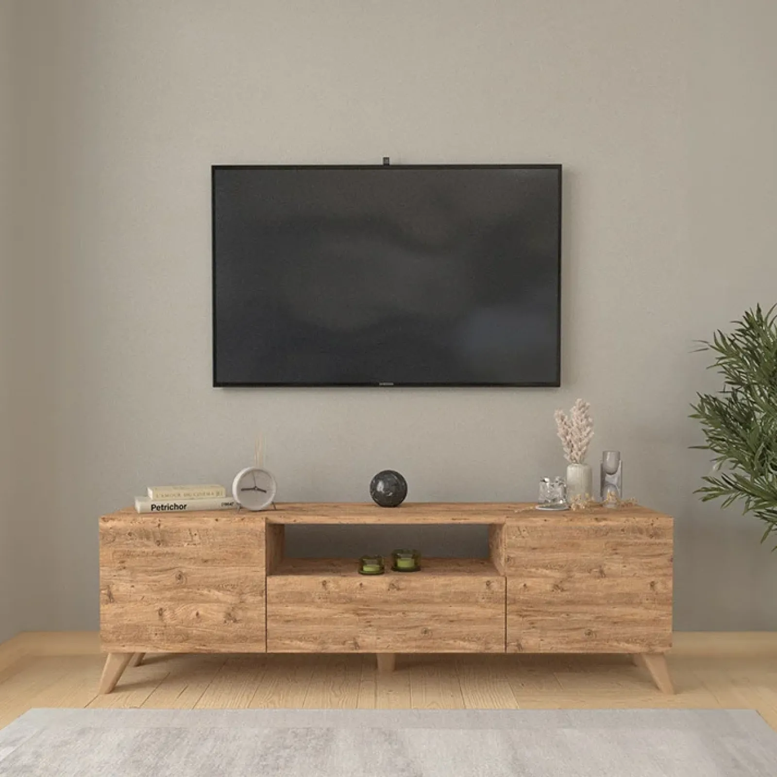 Garnero Arredamenti Mobili Tv Moderni|Mobile Tv Moderno-Mobile porta TV 140x46h cm moderno rovere Baffin Rovere Rustico