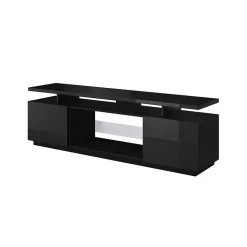 Garnero Arredamenti Mobile Tv Basso-Mobile porta TV 180x56h cm Blackburn Nero Lucido