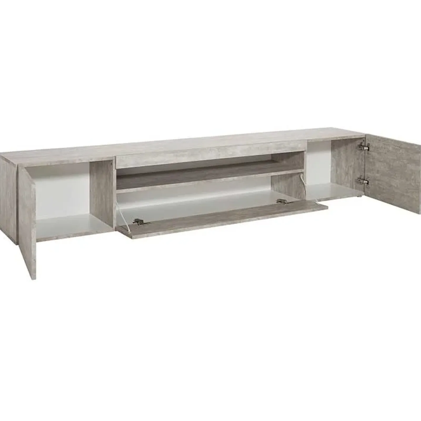 Garnero Arredamenti Mobile Tv Basso|Mobili Tv Moderni-Mobile porta TV 200x37h cm soggiorno Light Big Gihome® Cemento