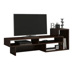 Garnero Arredamenti Mobile Tv Basso|Mobili Tv Moderni-Mobile porta TV 146x49h cm soggiorno rovere scuro Helen Wengè