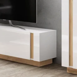 Garnero Arredamenti Mobile Tv Basso|Mobili Tv Moderni-Mobile porta TV 138x46h cm soggiorno bianco rovere Noa Gihome®