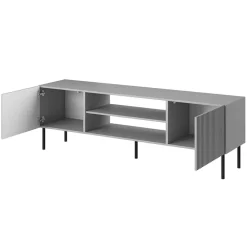 Garnero Arredamenti Mobile Tv Basso|Mobili Tv Moderni-Mobile porta TV 180x57h cm soggiorno grigio chiaro nero Cadice