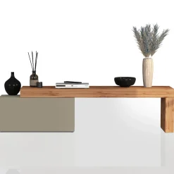 Garnero Arredamenti Mobile Tv Basso|Mobili Tv Moderni-Mobile porta tv 210x51h cm tortora rovere Block Tortora - Rovere