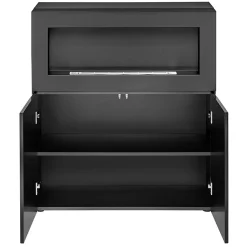 Garnero Arredamenti Camino Bioetanolo-Mobile soggiorno 90x100h cm 2 ante con biocamino nero lucido Alure