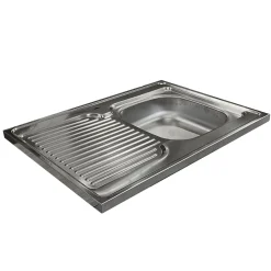 Garnero Arredamenti Mobili Sottolavello|Mobili Sottolavello-Mobile sottolavello cucina 80x86h cm multiuso con lavello 1 vasca destra acciaio inox Talise Rovere Olmo