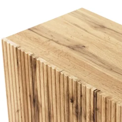 Garnero Arredamenti Camino Elettrico|Mobile Tv In Legno-Mobile TV con camino 181x50h cm moderno cannettato Essence Quercia