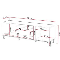 Garnero Arredamenti Camino Elettrico|Mobile Tv In Legno-Mobile TV con camino 181x50h cm moderno cannettato Essence Quercia