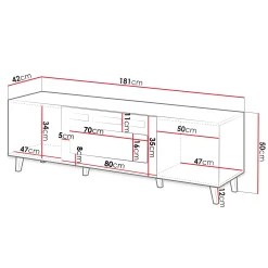 Garnero Arredamenti Camino Elettrico|Mobile Tv Basso-Mobile TV con camino 181x50h cm moderno cannettato Essence Antracite