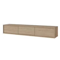 Garnero Arredamenti Mobile Tv In Legno|Mobile Tv Basso-Mobile TV soggiorno sospeso 180x32h cm 3 ante a ribalta Glem Rovere