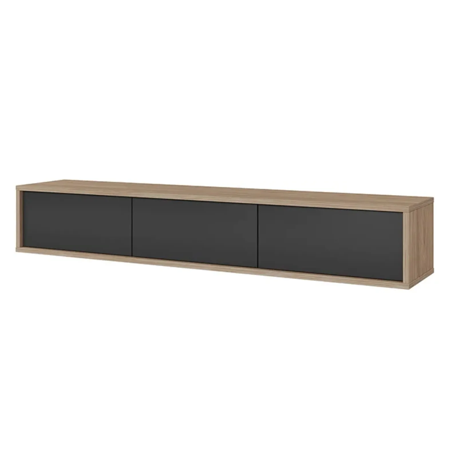 Garnero Arredamenti Mobile Tv In Legno|Mobile Tv Basso-Mobile TV soggiorno sospeso 180x32h cm 3 ante a ribalta antracite rovere Glem Antracite - Rovere