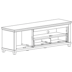 Garnero Arredamenti Mobile Tv In Legno|Mobile Tv Basso-Mobile TV 181x61h cm 1 anta 1 cassetto rovere Texel Bianco Frassinato