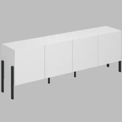 Garnero Arredamenti Mobile Tv Basso|Mobili Tv Moderni-Mobile TV 200x70h cm 4 ante moderno bianco Simple Bianco Opaco