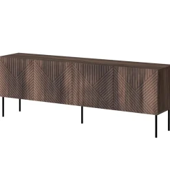 Garnero Arredamenti Mobili Tv Moderni|Mobile Tv Moderno-Mobile TV 191x58h cm 4 ante noce scuro con frontali serigrafati Savanna