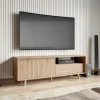 Garnero Arredamenti Mobile Tv In Legno|Mobile Tv Basso-Mobile TV 152x52h cm 1 cassetto design rustico cannettato rovere Branch