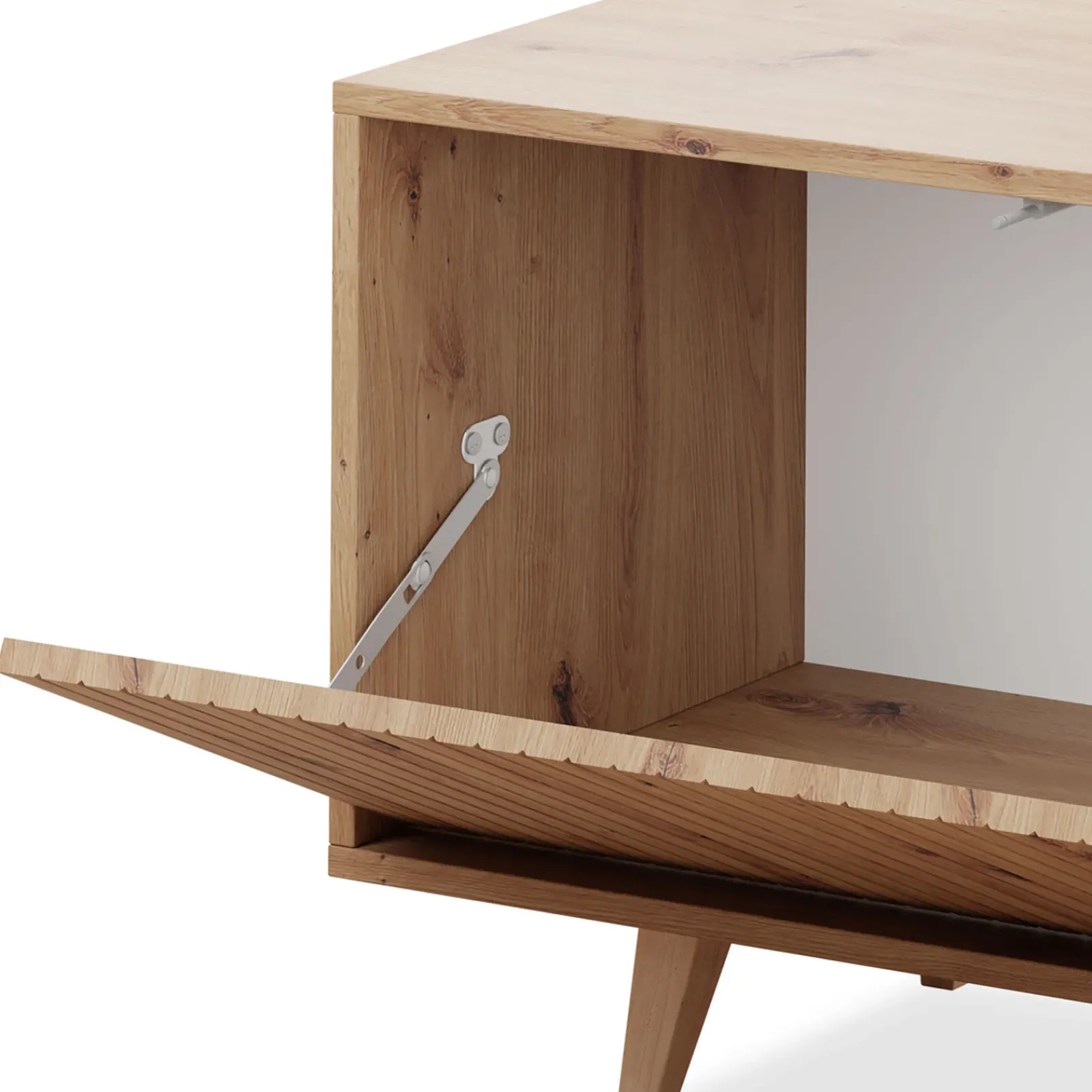 Garnero Arredamenti Mobile Tv In Legno|Mobile Tv Basso-Mobile TV 152x52h cm 1 cassetto design rustico cannettato rovere Branch